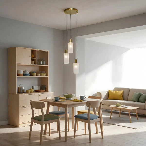Lampa wisząca Tirana 3 okrągła biało-złota 3xE27