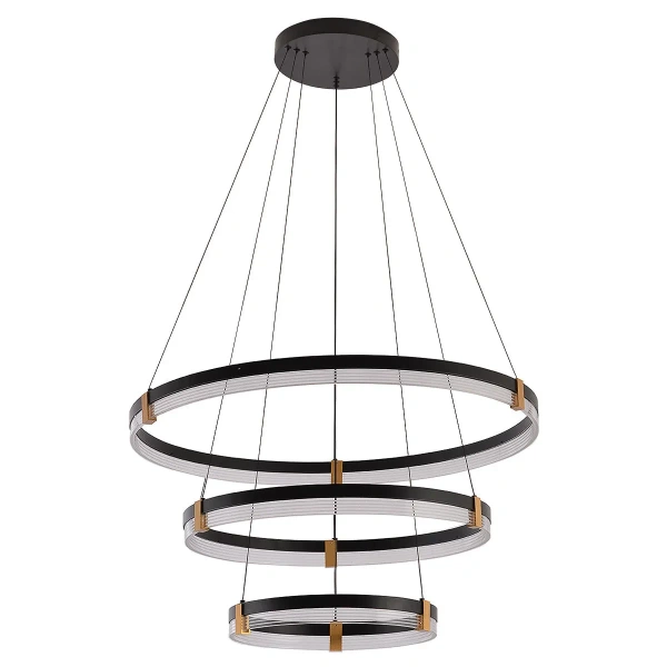 Lampa wisząca Plum 3 śr. 80/60/40 cm czarno-transparentna LED CCT