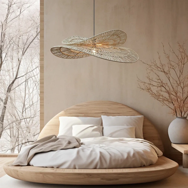 Lampa wisząca Raya z rattanu naturalna 1xE27