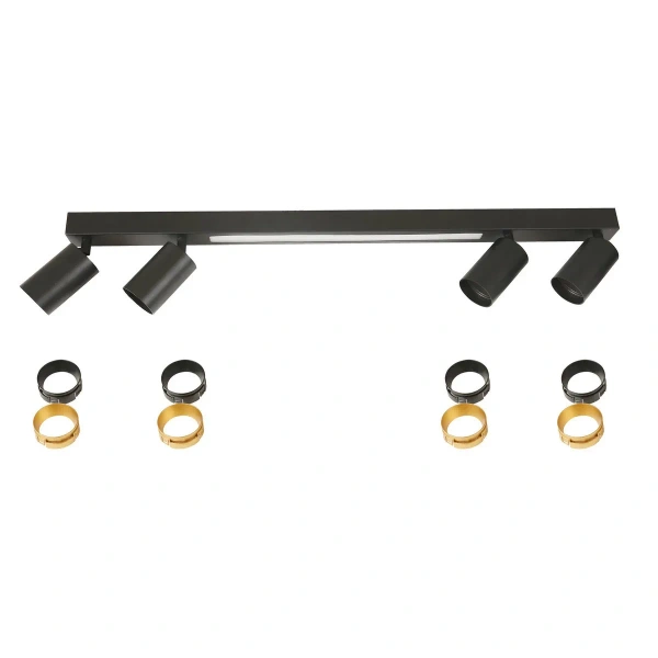 Plafon Perugia 4 czarny 4xGU10 + LED 18W CCT
