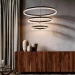 Lampa wisząca Plum 3 śr. 80/60/40 cm czarno-transparentna LED CCT