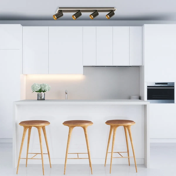 Plafon Parma 70 cm czarny 4xGU10 + LED 20W CCT
