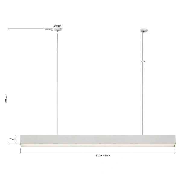 Lampa wisząca Luci L biała LED 45W CCT