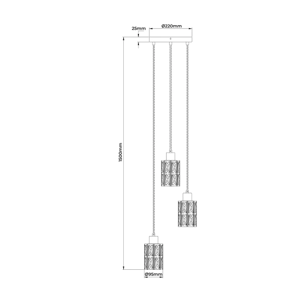 Lampa wisząca Lira 3 talerz złota 3xE27