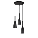 Lampa wisząca Solin 3 talerz śr. 30 cm czarna 3xE27