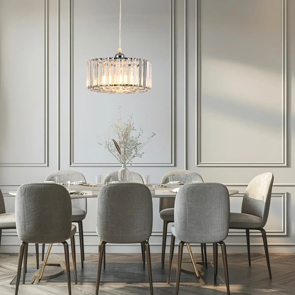 Lampa wisząca Vetro okrągła chromowana 1xE27