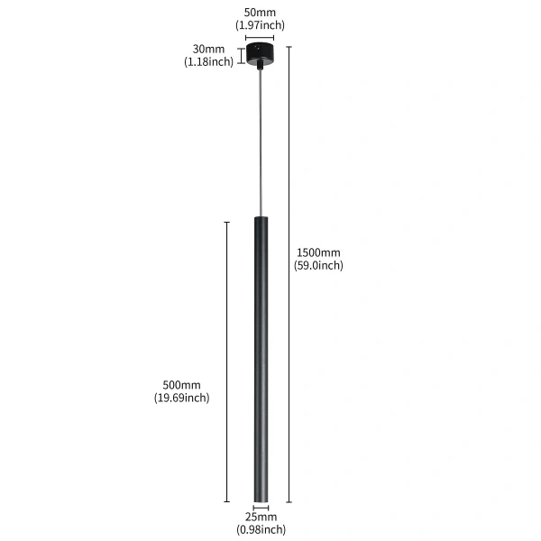 Lampa wisząca Lungo 1 czarna 1xG9