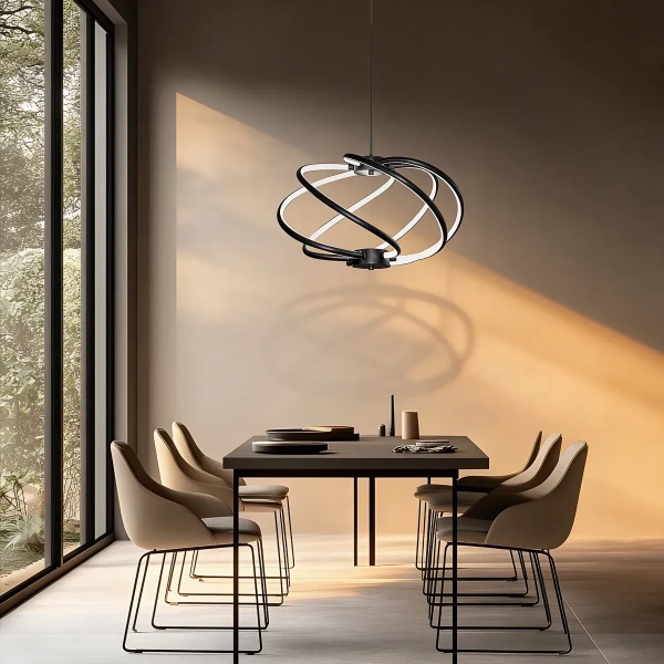 Lampa wisząca Kandor czarna LED 45W CCT
