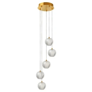 Lampa wisząca Diamond 5 złota LED CCT