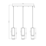 Lampa wisząca Manacor listwa czarna 3xGU10