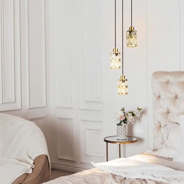 Lampa wisząca Lira 3 talerz złota 3xE27