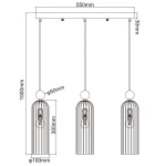 Lampa wisząca Piega 3 złota z bursztynowymi kloszami 3xE14