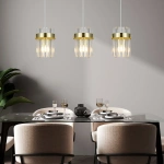 Lampa wisząca Vetro listwa złota 3xE14