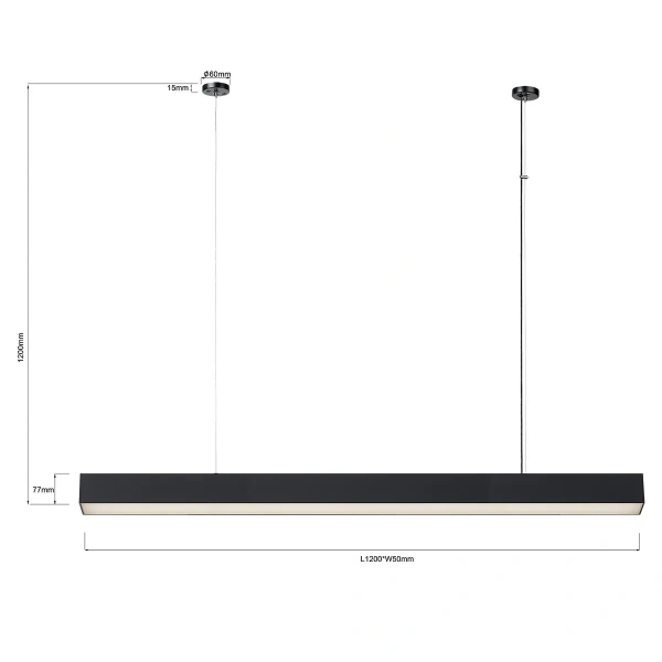 Lampa wisząca Luci L czarna LED 45W CCT