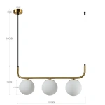 Lampa wisząca Alisa 3 złota z białymi kloszami 3xE14