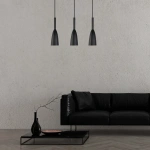 Lampa wisząca Solin 3 listwa 50 cm czarna 3xE27