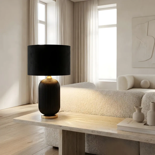 Lampa stołowa Tamiza 65 cm czarna 1xE27