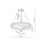 Lampa wisząca Marissa Cristal złota LED 48W CCT