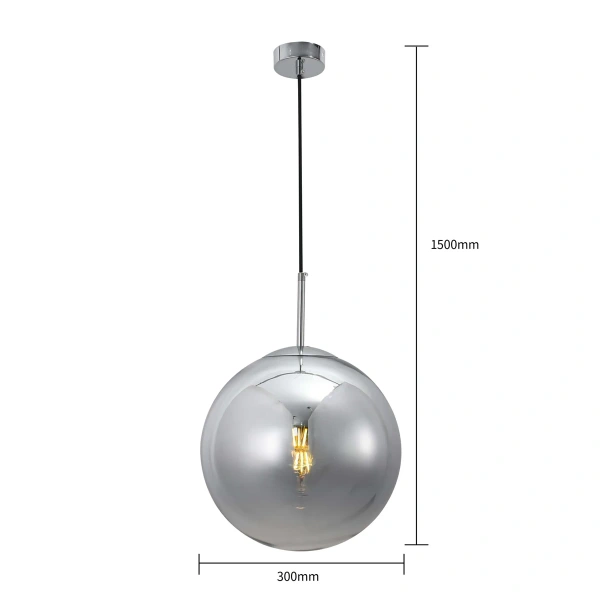 Lampa wisząca Palla duża chromowana 1xE27