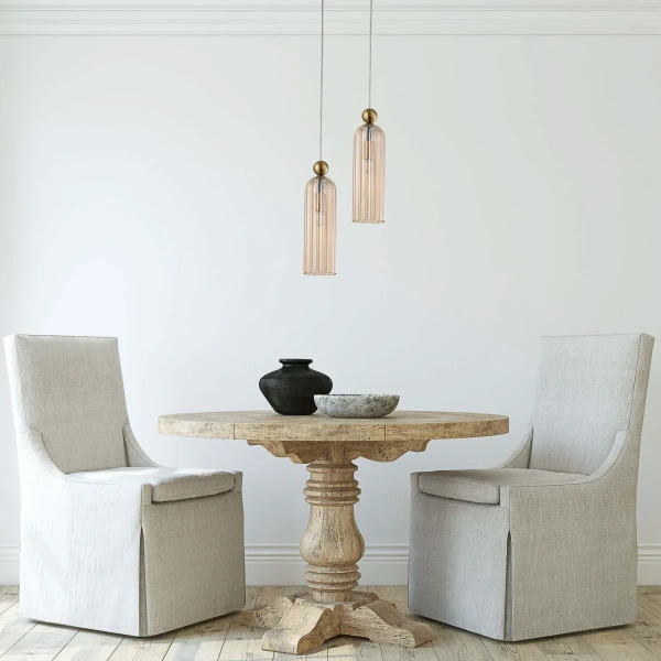 Lampa wisząca Piega 1 złota z bursztynowym kloszem 1xE14
