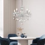 Lampa wisząca Cristallo 5 srebrna 5xE14
