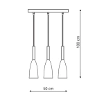 Lampa wisząca Solin 3 listwa 50 cm czarna 3xE27