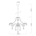 Lampa wisząca Cristallo 5 srebrna 5xE14
